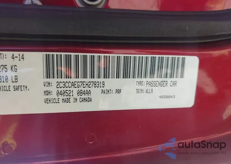 2014 Chrysler 300C from USA, damaged, VIN 2C3CCAEG7EH278319